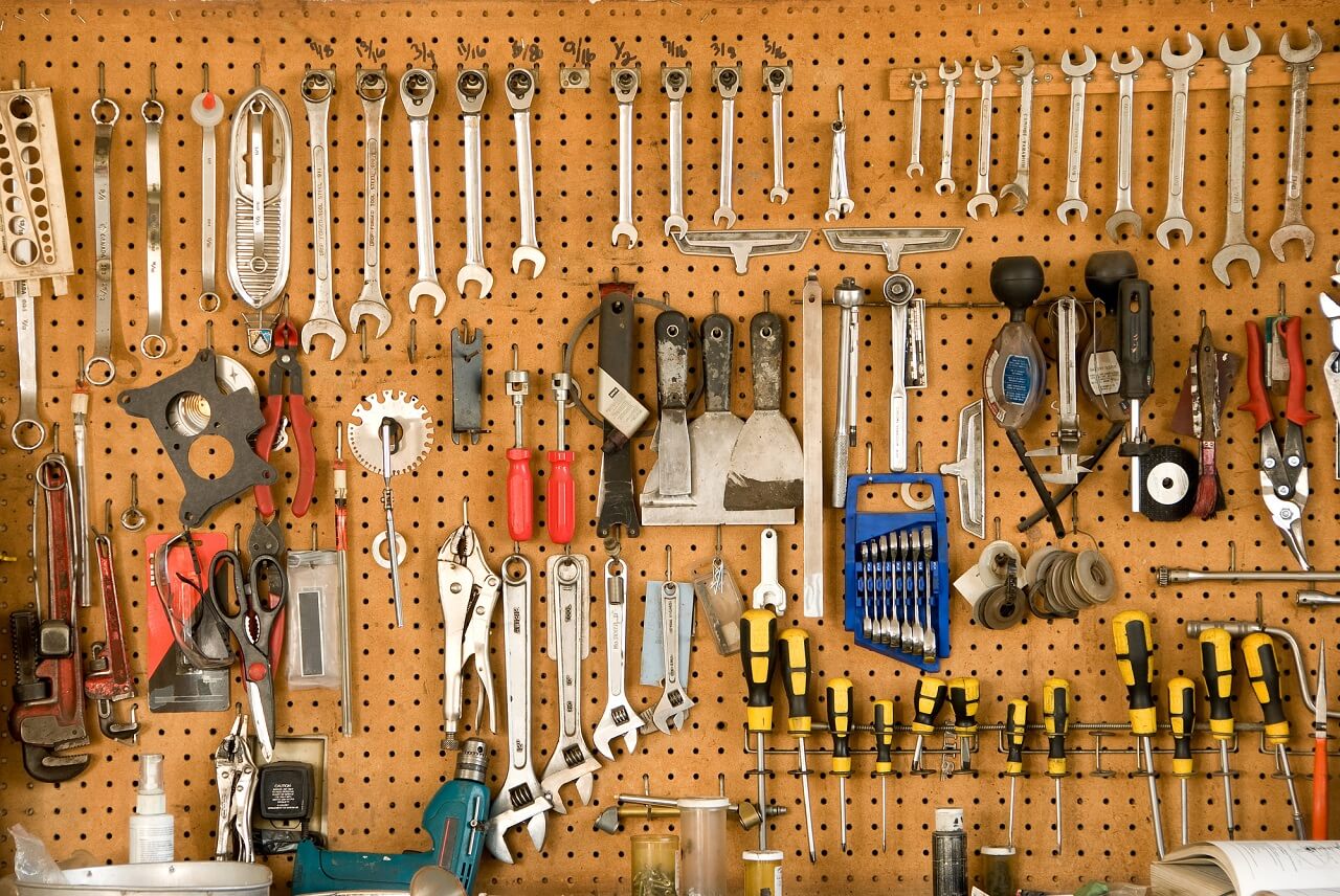 pegboard is an excellent choice for garage storage
